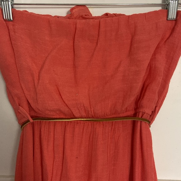 New Poetry Coral Strapless Dress w/Belt SZ MED - Picture 8 of 9